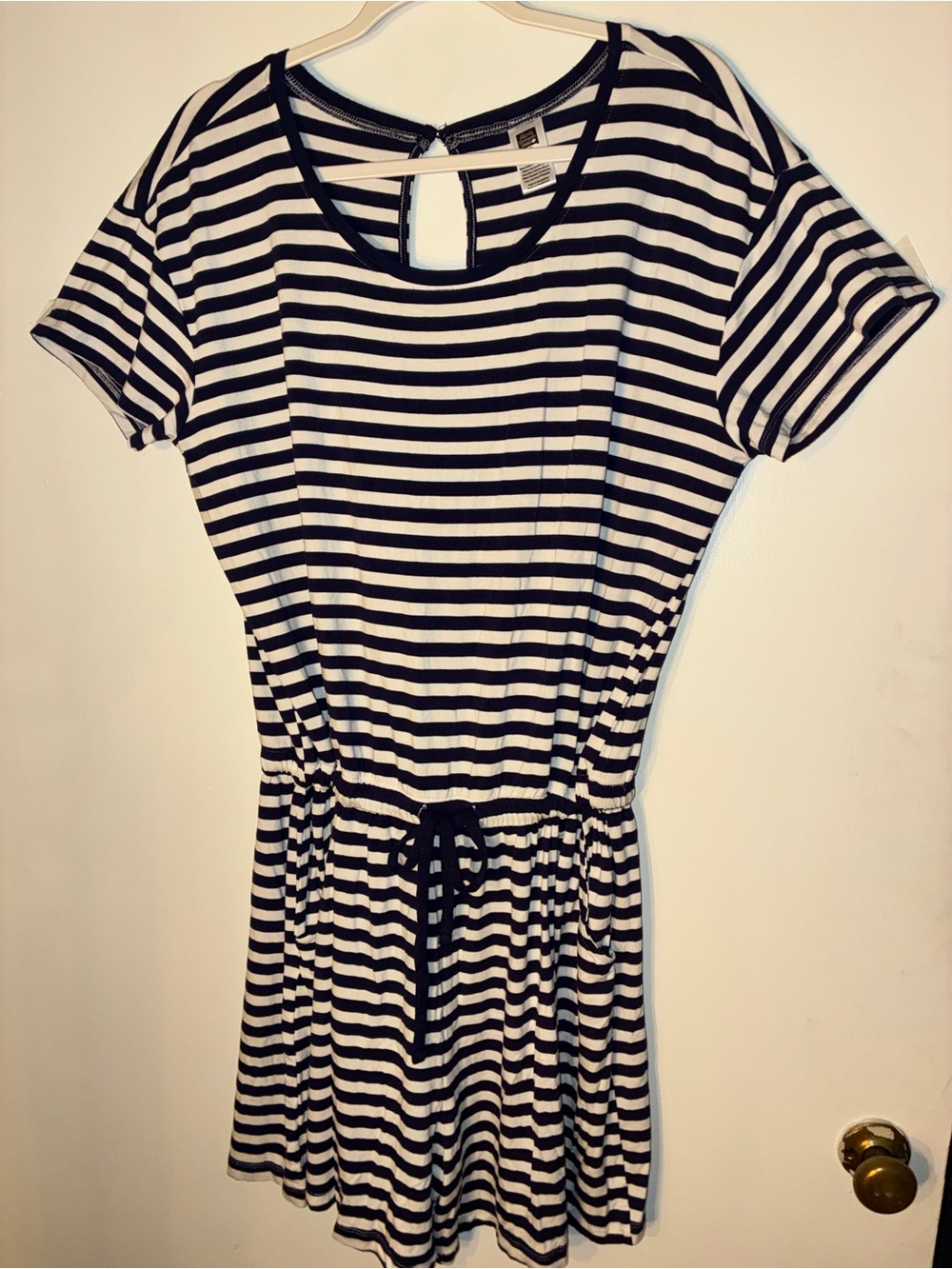 Alex’s Lemonade Stand Navy & White Striped Short Sleeve Romper -XL
